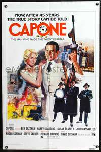 t110 CAPONE one-sheet movie poster '75 Ben Gazzara, Harry Guardino, art by John Solie!
