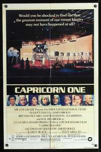 t112 CAPRICORN ONE one-sheet movie poster '78 Elliott Gould, O.J. Simpson, space travel!
