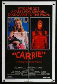 t117 CARRIE one-sheet movie poster '76 Sissy Spacek, Stephen King, Brian De Palma