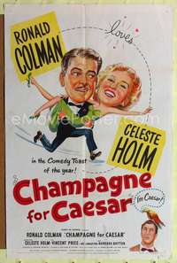 t124 CHAMPAGNE FOR CAESAR one-sheet movie poster '50 Ronald Colman, Celeste Holm