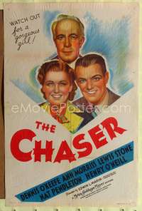 t125 CHASER one-sheet movie poster '38 Dennis O'Keefe, Ann Morriss, Lewis Stone