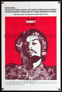 t126 CHE int'l one-sheet poster '69 art of Omar Sharif as Guevara, Jack Palance as Fidel Castro!