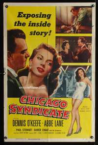 t130 CHICAGO SYNDICATE one-sheet movie poster '55 supuer sexy Abbe Lane, Dennis O'Keefe