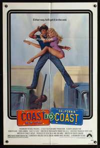 t142 COAST TO COAST one-sheet movie poster '80 art of Robert Blake & sexy Dyan Cannon by Lettick!