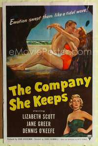 t146 COMPANY SHE KEEPS one-sheet movie poster '51 sexy bad girls Lizabeth Scott & Jane Greer!