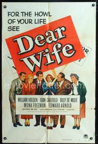 t171 DEAR WIFE one-sheet movie poster '50 William Holden, Joan Caulfield