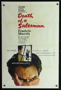 t172 DEATH OF A SALESMAN one-sheet movie poster '52 Fredric March, Arthur Miller