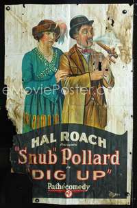 t185 DIG UP one-sheet movie poster '22 Hal Roach, what's Snub Pollard smoking?