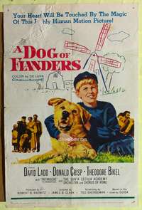 t193 DOG OF FLANDERS one-sheet movie poster '59 David Ladd with huge dog!