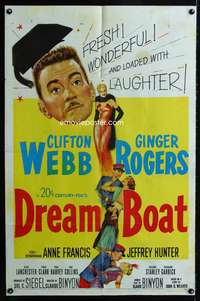 t202 DREAM BOAT one-sheet movie poster '52 sexy Ginger Rogers, Clifton Webb