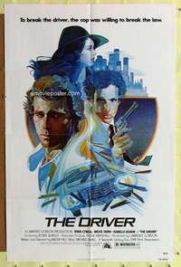 t203 DRIVER one-sheet movie poster '78 Walter Hill, Ryan O'Neal, art by M. Daily!