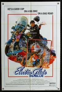 t215 ELECTRA GLIDE IN BLUE style B one-sheet movie poster '73 cool artwork of cop Robert Blake!