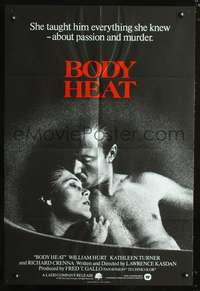 t075 BODY HEAT English one-sheet movie poster '81 William Hurt, Kathleen Turner