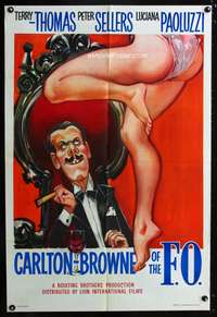 t115 CARLTON-BROWNE OF THE F.O. English one-sheet movie poster '59 Terry-Thomas, sexy art!
