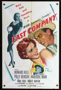 t234 FAST COMPANY one-sheet movie poster '53 racy gals & gambling guys!