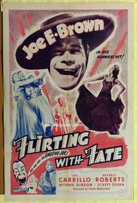 t244 FLIRTING WITH FATE one-sheet movie poster R48 Joe E. Brown & sexy girls!