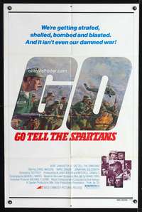 t268 GO TELL THE SPARTANS one-sheet movie poster '78 Burt Lancaster in Vietnam War!