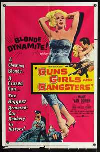 t276 GUNS, GIRLS & GANGSTERS one-sheet movie poster '59 sexiest bad Mamie Van Doren!