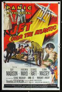 t333 JET OVER THE ATLANTIC one-sheet movie poster '59 Guy Madison, Virginia Mayo, George Raft