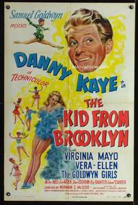 t347 KID FROM BROOKLYN style A one-sheet movie poster '46 Danny Kaye, sexy Virginia Mayo!