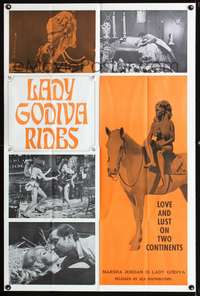 t356 LADY GODIVA RIDES one-sheet movie poster '69 love and lust on two continents!