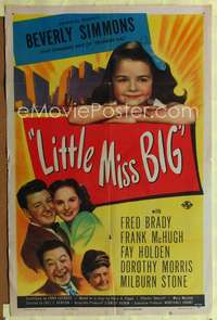 t367 LITTLE MISS BIG one-sheet movie poster '46 cute dynamite mite Beverly Simmons!
