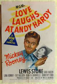 t374 LOVE LAUGHS AT ANDY HARDY one-sheet movie poster '47 Mickey Rooney