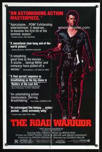 t379 MAD MAX 2: THE ROAD WARRIOR style B one-sheet movie poster '81 Mel Gibson, Mad Max returns!