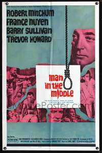 t386 MAN IN THE MIDDLE one-sheet movie poster '64 Robert Mitchum, France Nuyen
