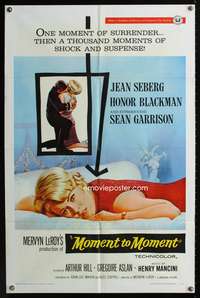 t411 MOMENT TO MOMENT one-sheet movie poster '65 pretty Jean Seberg!