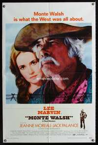 t418 MONTE WALSH one-sheet movie poster '70 Lee Marvin, Jeanne Moreau