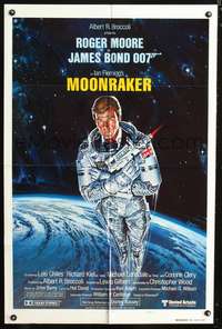 t421 MOONRAKER int'l teaser A one-sheet movie poster '79 Roger Moore as James Bond!