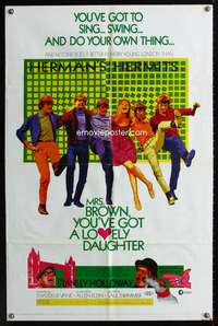 t431 MRS BROWN YOU'VE GOT A LOVELY DAUGHTER style B one-sheet movie poster '68 Herman's Hermits!