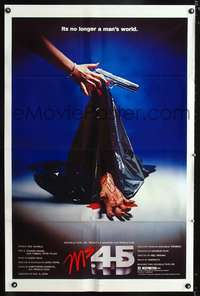 t432 MS. .45 one-sheet poster '81 Abel Ferrara, it's no longer a man's world, classic gory image!