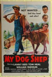 t437 MY DOG SHEP one-sheet movie poster '46 boy and his German Shepherd!