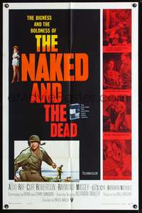 t441 NAKED & THE DEAD one-sheet movie poster '58 from Norman Mailer's novel, Aldo Ray in WWII!