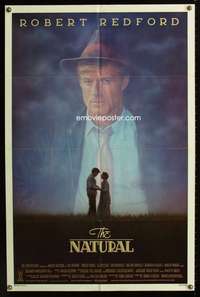 t443 NATURAL one-sheet movie poster '84 Robert Redford, Barry Levinson, baseball!