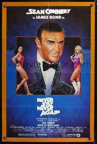 t444 NEVER SAY NEVER AGAIN 1sh movie poster '83 Dorero art of Sean Connery as James Bond 007!