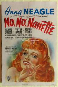 t452 NO, NO, NANETTE style B one-sheet movie poster '40 sexy close up art of elegant Anna Neagle!