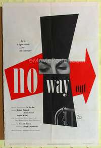 t451 NO WAY OUT one-sheet movie poster '50 classic Paul Rand artwork!