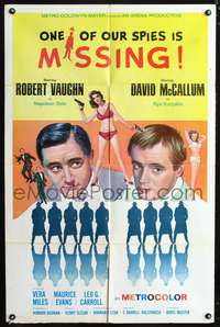 t467 ONE OF OUR SPIES IS MISSING one-sheet '66 Robert Vaughn, David McCallum, The Man from UNCLE!