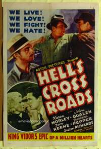 t473 OUR DAILY BREAD one-sheet movie poster R40s King Vidor epic, Hell's Cross Roads!