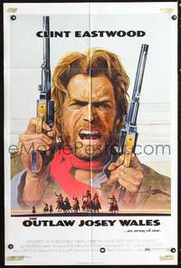 t475 OUTLAW JOSEY WALES one-sheet movie poster '76 Clint Eastwood is an army of one!