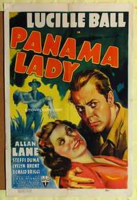 t480 PANAMA LADY one-sheet movie poster '39 Lucille Ball & Allan Lane in the jungle!