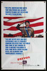 t485 PATTON one-sheet movie poster '70 General George C. Scott military classic!