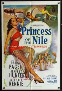 t500 PRINCESS OF THE NILE one-sheet movie poster '54 sexiest artwork of Debra Paget!