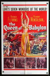 t503 QUEEN OF BABYLON one-sheet poster '56 Rhonda Fleming was love's seven wonders of the world!