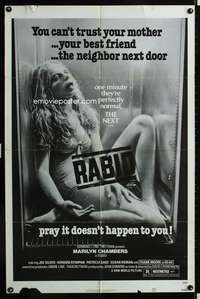 t505 RABID one-sheet movie poster '77 Marilyn Chambers, David Cronenberg, gruesome!