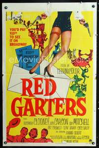 t514 RED GARTERS one-sheet movie poster '54 Rosemary Clooney, Jack Carson, western musical!