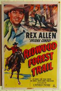 t515 REDWOOD FOREST TRAIL one-sheet movie poster '50 Arizona Cowboy Rex Allen!